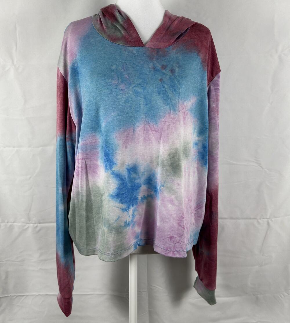 Azules Multicolor Tie‑Dye Hoodie – NWOT Size 2X Fall, BTS, Tie Dye Hoodie